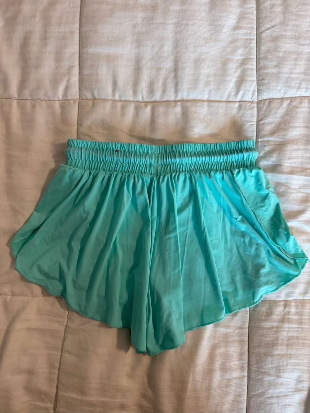 Justice Light Aqua Athletic Shorts with Black Drawstring